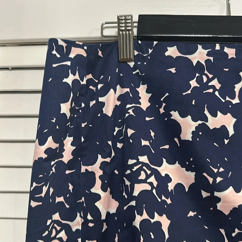 Floral Print Navy and Pencil Pink Skirt - Picture 2 of 2